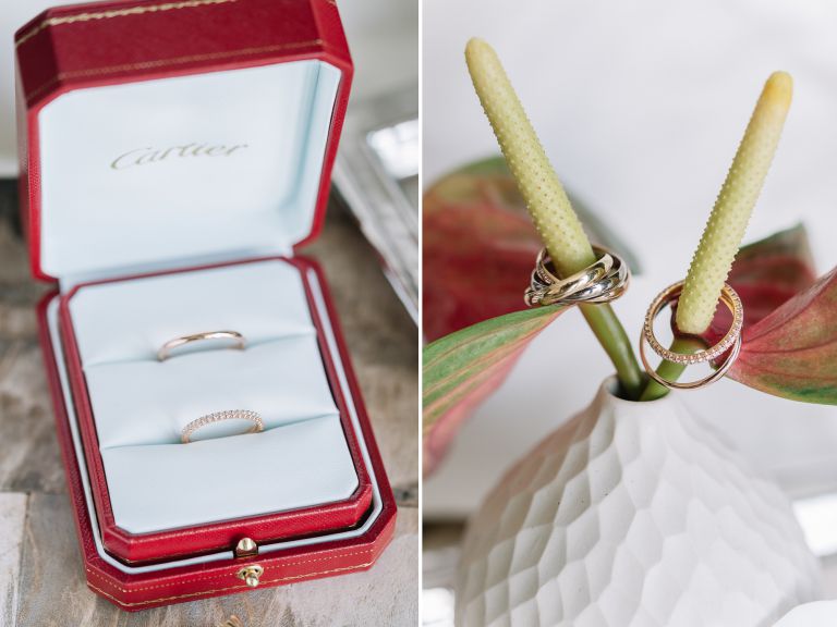 Trauringe von Cartier auf einer Hochzeit 